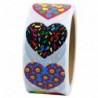 Hybsk Valentine's Day Heart Stickers Labels - Party Decorations Favors Gifts Supplies Total 400 Stickers Per Roll