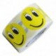 Hybsk 1.5" Round Yellow Smiley Face With Eyelash Happy Stickers Circle Teacher Labels 500 Total Per Roll