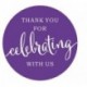 Hybsk 1.5" Round Purple Thank You For Celebrating With Us Stickers Total 500 Labels Per Roll