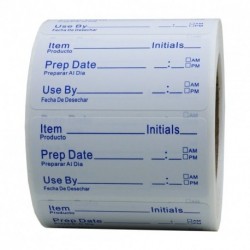 Hybsk 1 x 2 Inch Shelf Life Labels for Food Rotation Use By Food Preparation Stickers Prep Date Total 500 Labels Per Roll