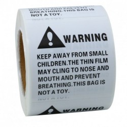 Hybsk 2"2" Warning Labels For Poly Bags and Packaging |Stickers Adhesive Label 500 Per Roll