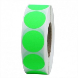 Hybsk 1 Inch Round Blank Fluorescent Green Shooting Target Pasters | Total 1,000 Adhesive Target Dots Per Roll