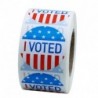 Hybsk I Voted with Red, White, and Blue Circle Stickers 1.5 Inch Round 500 Labels Per Roll