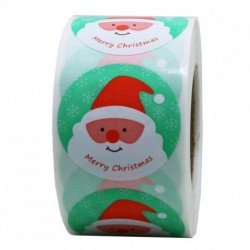 Hybsk Merry Christmas Holiday Santa Claus Stickers 1.5 Inch Round Total 500 On a Roll