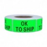 Hybsk OK to Ship Stickers 1 x 2 inch Fluorescent Green Labels 500 Per Roll