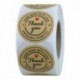 Hybsk Kraft Thank You Hand Made with Love with Red Heart Stickers 1.5" Inch Round Total 500 Adhesive Labels Per Roll