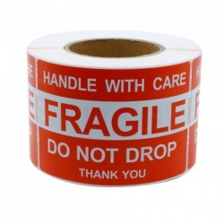 Hybsk 2"3" Do Not Drop Thank You Fragile Stickers Adhesive Label 300 Per Roll
