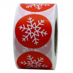 Hybsk Kawaii Snowflakes Stickers 1.5 Inch Round Envelope Bag Seals Decorations Ornaments Party Supplies Total 500 Labels on a Roll
