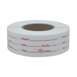 Hybsk Dissolvable Food Storage Labels for Home and Restaurant Use - No Adhesive Residue - Perfect for Glass, Metal, Plastic Containers - 1x2 inch Size 500 Labels per Roll