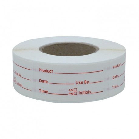 Hybsk Dissolvable Food Storage Labels for Home and Restaurant Use - No Adhesive Residue - Perfect for Glass, Metal, Plastic Containers - 1x2 inch Size 500 Labels per Roll