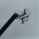 Hybsk Love Heart Clear Wafer Thank You Stickers with Black Ink 1.5 Inch Adhesive Labels 500 Per Roll