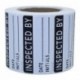 Hybsk White and Black Inspected by Labels for Inventory 1 x 2 Inch Rectangle 500 Adhesive Stickers On A Roll