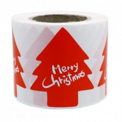 Hybsk 300 Pack Red Christmas Tree Roll Stickers.Merry Christmas Stickers