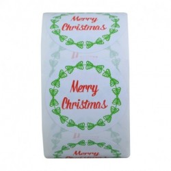 Hybsk Merry Christmas Stickers Christmas Tree 1.5 Inch Round Envelope Bag Seals Decorations Ornaments Party Supplies Total 500 Labels on a Roll