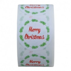 Hybsk Merry Christmas Stickers Christmas Tree 1.5 Inch Round Envelope Bag Seals Decorations Ornaments Party Supplies Total 500 Labels on a Roll