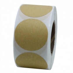 Hybsk 1.5" Round Brown Kraft Paper Sticker Labels Packaging Seals Crafts Wedding Favor Tag Labels 500 Total Per Roll