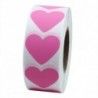 Hybsk Pink Color Coding Dot Labels 30mm Love Heart Natural Paper Stickers Adhesive Label 1,000 Per Roll (1 Roll)