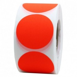 Hybsk 1.5 Inch Fluorescent Red Blank Target Pasters For Shooting 500 Adhesive Target Stickers Per Roll
