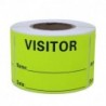 Hybsk Visitor Pass Fluorescent Yellow Visitor Identification Labels Stickers 300 Labels Per Roll (Fluorescent Yellow)