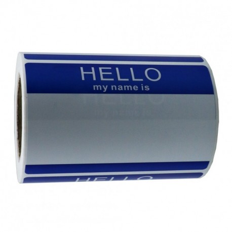 hycodest  3-1/2” x 2-3/8” Hello My Name Is BLUE Name Tag Identification Stickers Total 200 Labels Per Roll